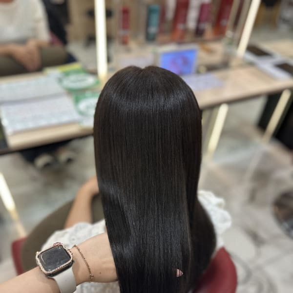 透明感カラー/ブリーチなしWカラー/髪質改善/伊勢原