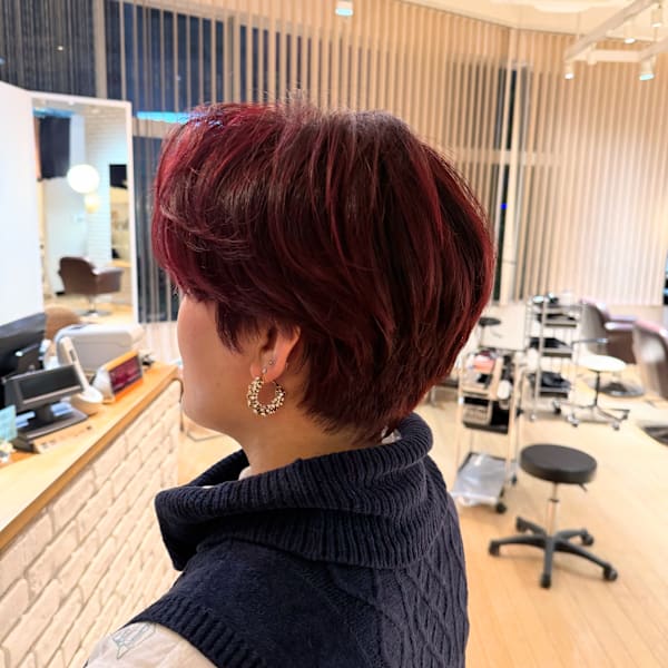 白髪ぼかしハイライト/ショートカット