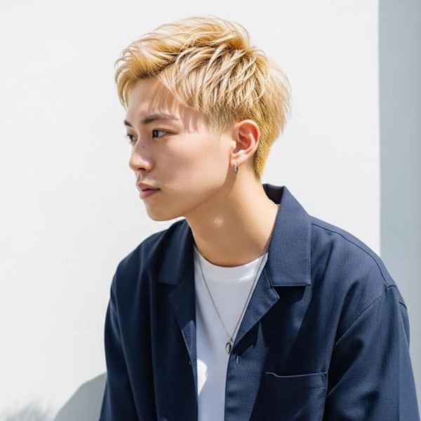 #ブリーチだけカラー　#メンズカット