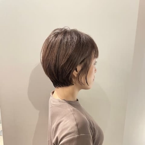 白髪ぼかしでも可愛く！秋のボブショート（３０代４０代５０代）