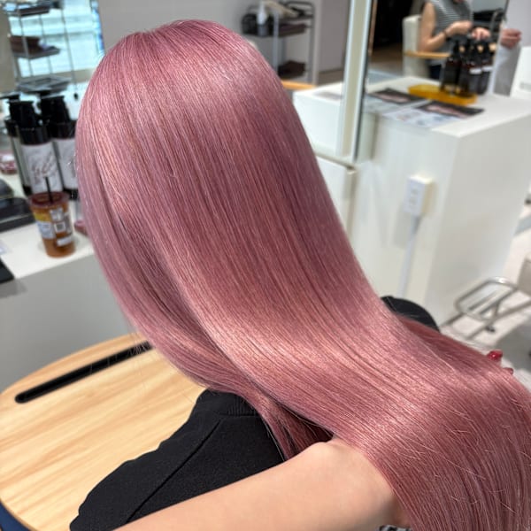 福井大和田ブリーチカラー/ハイトーンカラー/ペールピンク|coto 福井大和田店 髪質改善トリートメント