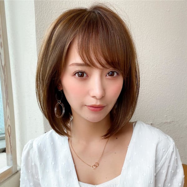 30代40代ぎりぎり結べる切りっぱなしボブ/タッセルカット