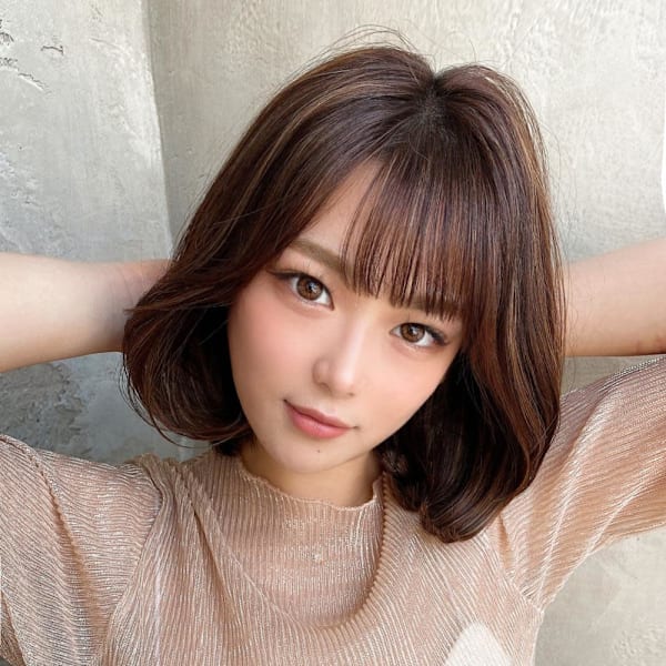 30代40代ぎりぎり結べる切りっぱなしボブ/タッセルカット