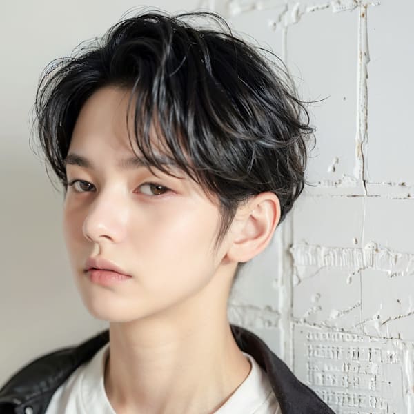 20代30代40代　黒髪ツーブロック束感＃22