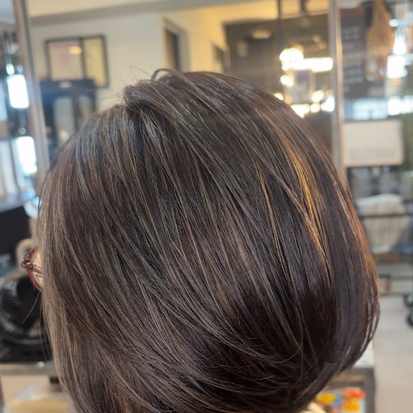 前下がり/ボブ/ハイライト/白髪ぼかし