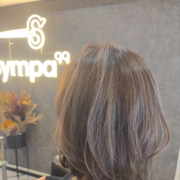 ミディアム/レイヤー/ハイライト/白髪ぼかし