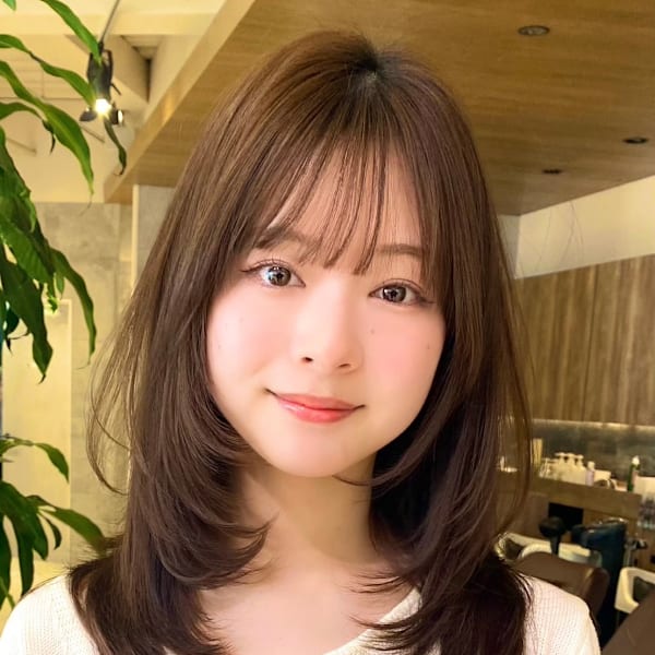 ミディアム20代30代40代レイヤー前髪なし前髪あり表参道【|GRAND