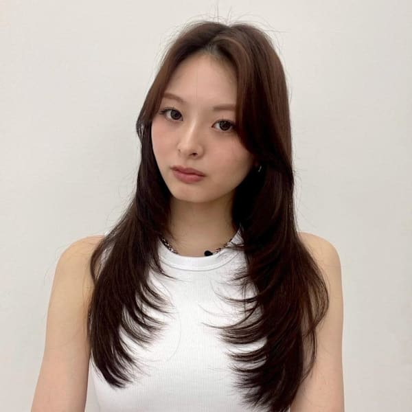 20代30代2wayバング韓国風アッシュブラウンオルチャン