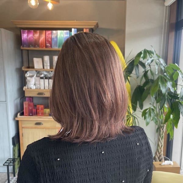 大人可愛い/ピンクベージュ/レイヤーカット|latte hair lily