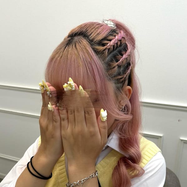 編み上げでギャル系ハーフアップ! *ひな*