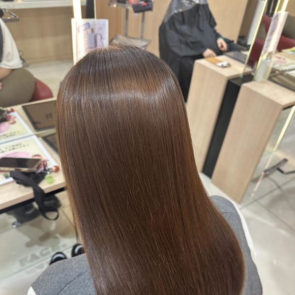透明感カラー/ブリーチなしWカラー/髪質改善/伊勢原