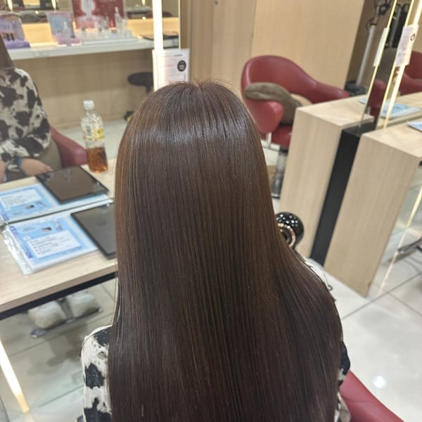 透明感カラー/ブリーチなしWカラー/髪質改善/伊勢原