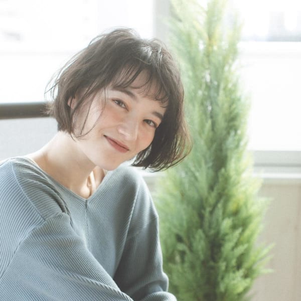 ショートボブ ナチュラル パーマ|hoNua.