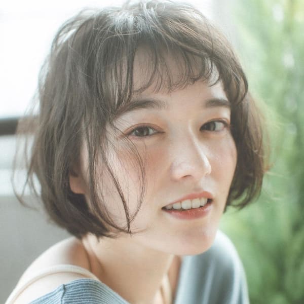 ショートボブ ナチュラル パーマ|hoNua.
