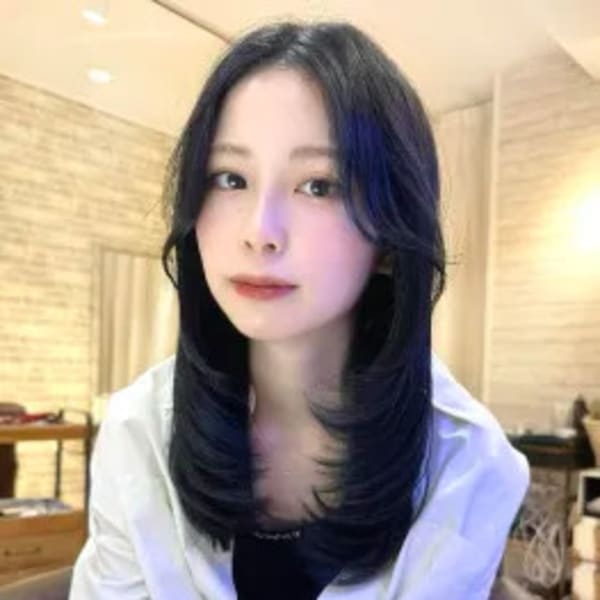 【HIROHUMI】韓国レイヤー美髪ブルーブラック