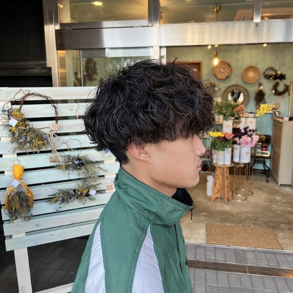 メンズマッシュシャドウパーマ