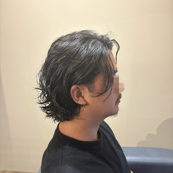 大人ミディアムシャドウスパイラルパーマ