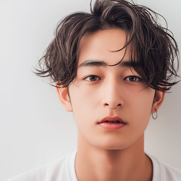 20代30代40代　センターパート黒髪ビジネス＃16