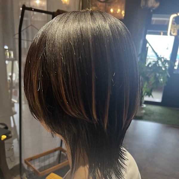 ウルフカット　縮毛矯正