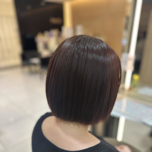 透明感カラー/ブリーチなしWカラー/髪質改善/伊勢原