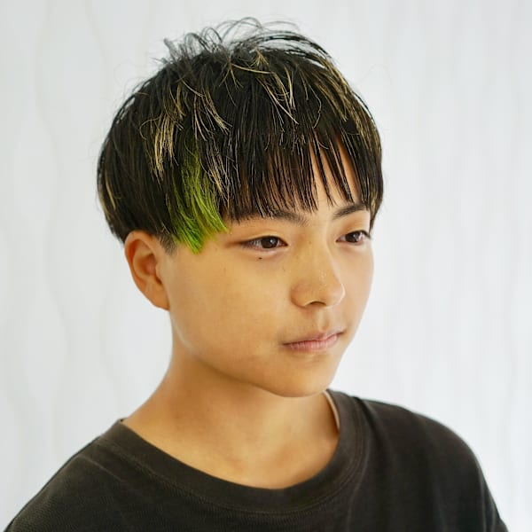 ツーブロックちらりグリーン|piquetoile