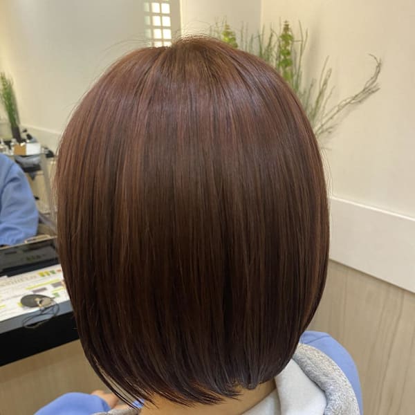 ボブ×ピンクブラウン