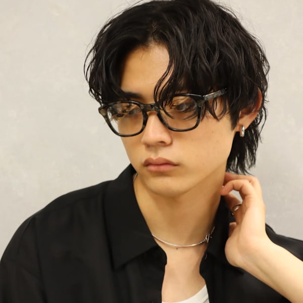 メンズパーマ メンズヘア シャドウパーマ センターパート