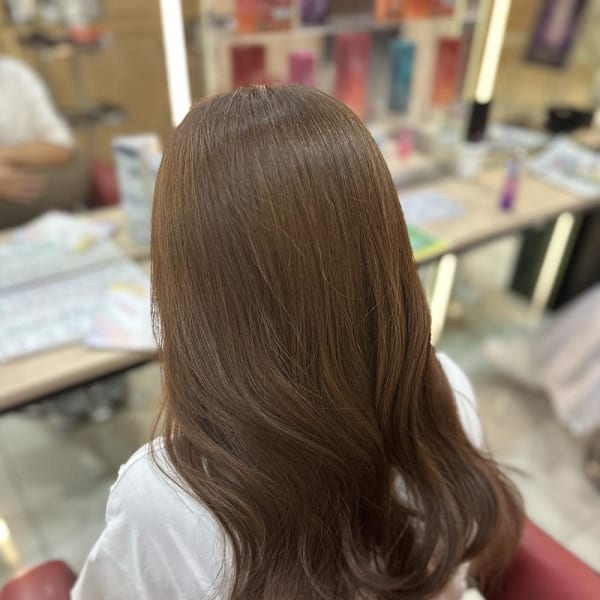 透明感カラー/ブリーチなしWカラー/髪質改善/伊勢原