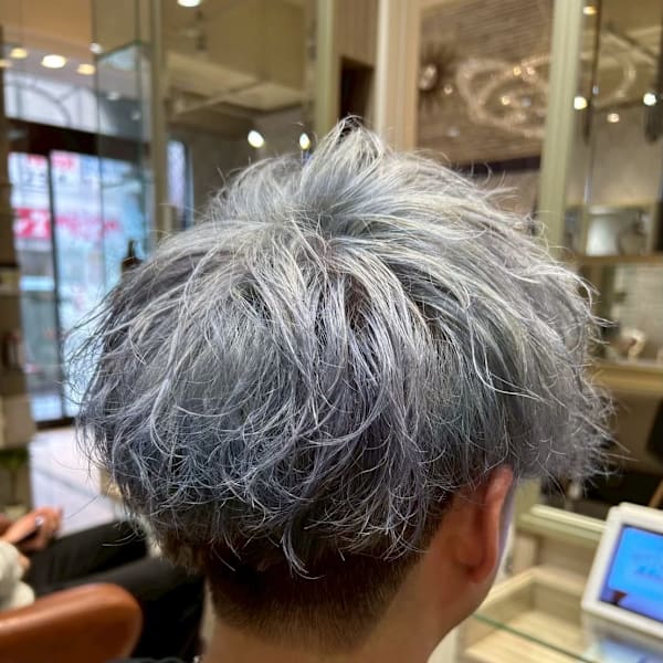 シルバーグレーツーブロックショート