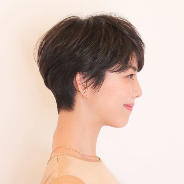 前下がりショート・ボブ/絶壁解消/前髪あり/40代/30代