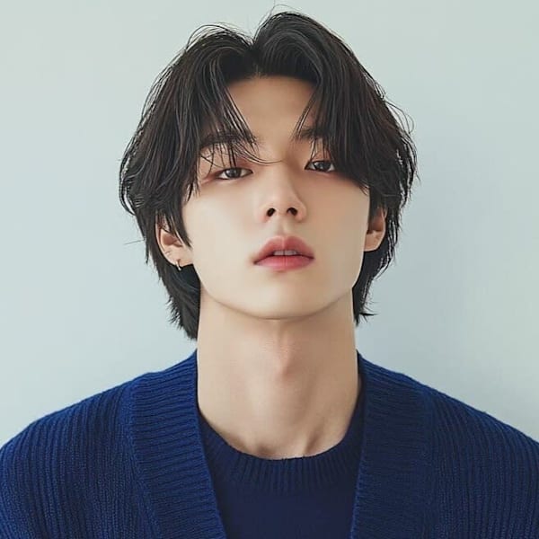 センターパート ニュアンスパーマ ウルフ 韓国ヘア 20代|髪質改善 SEPT. 天神大名