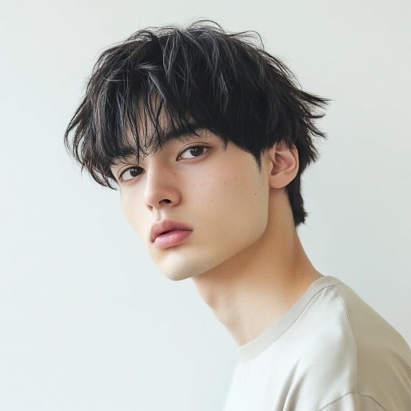 ニュアンスパーマ マッシュヘア メンズカット センターパート|髪質改善 SEPT. 天神大名