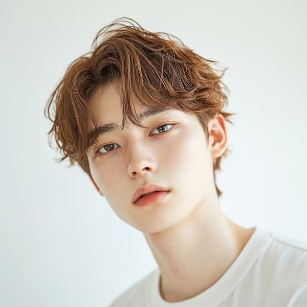 センターパート シャドウパーマ ブラウンカラー 韓国ヘア|髪質改善 SEPT. 天神大名