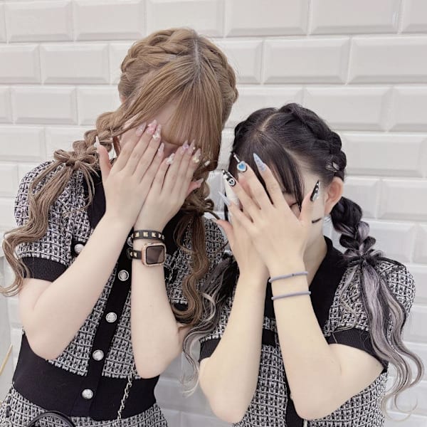 双子で編み込みリボンおさげヘア＊まゆ