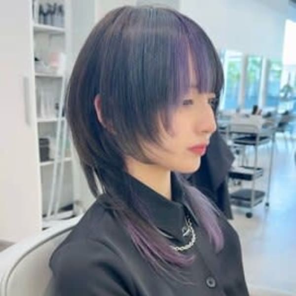 ネオウルフ×インナーカラーボブウルフウルフカット