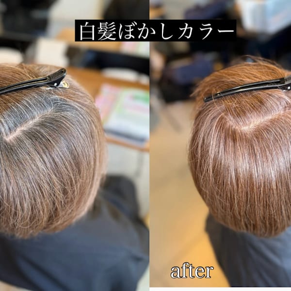 【脱白髪染め】白髪ぼかしカラー（white violet）