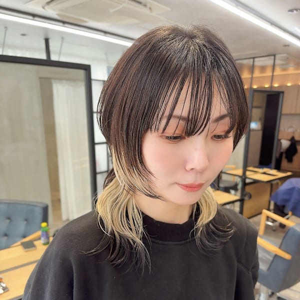 ウルフカット インナーカラー