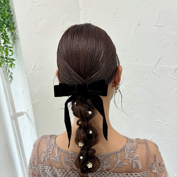 タイト編みおろしヘア