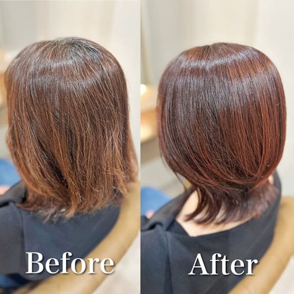 白髪ぼかし(ピンク系)白髪キレイにマイナス10歳