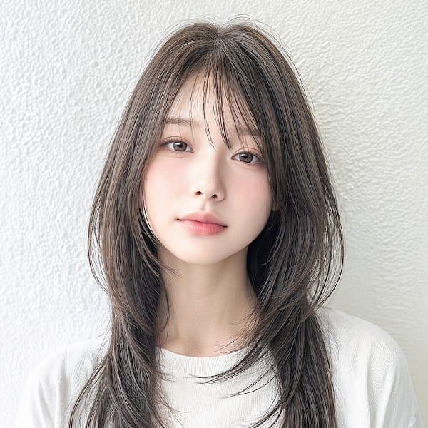 艶髪♪顔まわりレイヤー×内巻きロングストレート