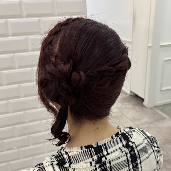 ブリーチなしWカラー*ワインレッド*まゆ