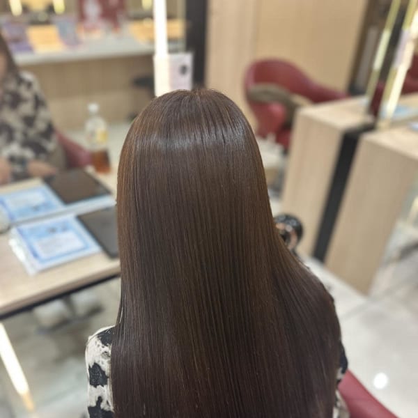 透明感カラー/ブリーチなしWカラー/髪質改善/伊勢原