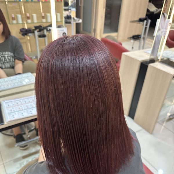 透明感カラー/ブリーチなしWカラー/髪質改善/伊勢原