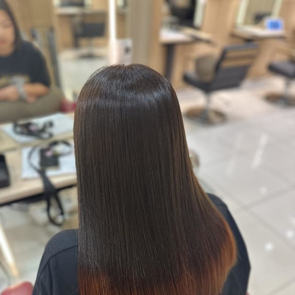 透明感カラー/ブリーチなしWカラー/髪質改善/伊勢原