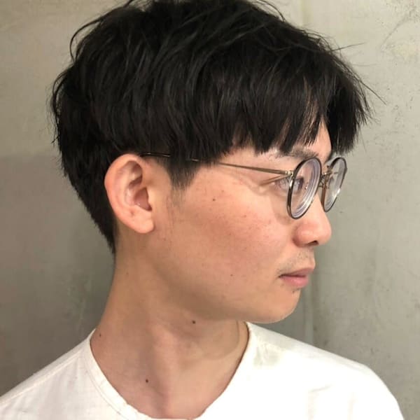 ツーブロックマッシュ センターパート メンズショート【札幌】