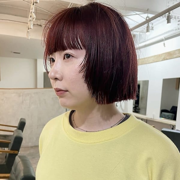縮毛矯正/red/layer bob