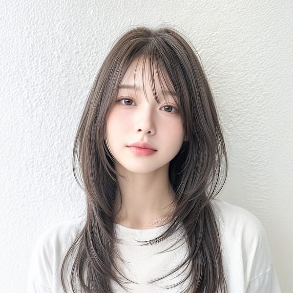 艶髪♪顔まわりレイヤー×内巻きロングストレート|SOURCE 塚口