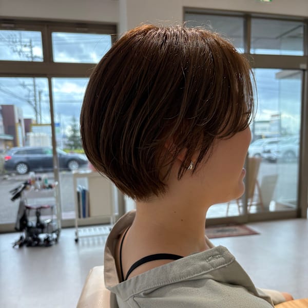 福井大和田/丸みショート/ブリーチなしベージュカラー|coto 福井大和田店 髪質改善トリートメント&ハイトーンカラー