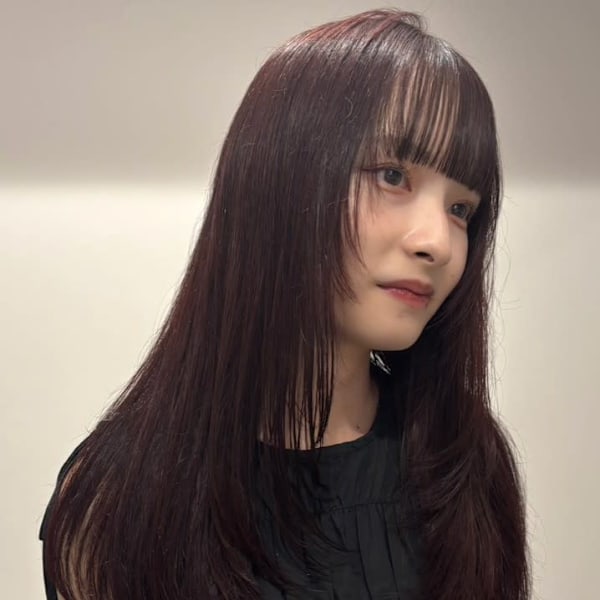 アッシュブラウン 前髪カット レイヤー 顔周りカット 20代