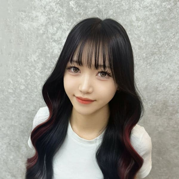 ミディアム/暗めカラー/デザインカラー/フェイスフレーミング